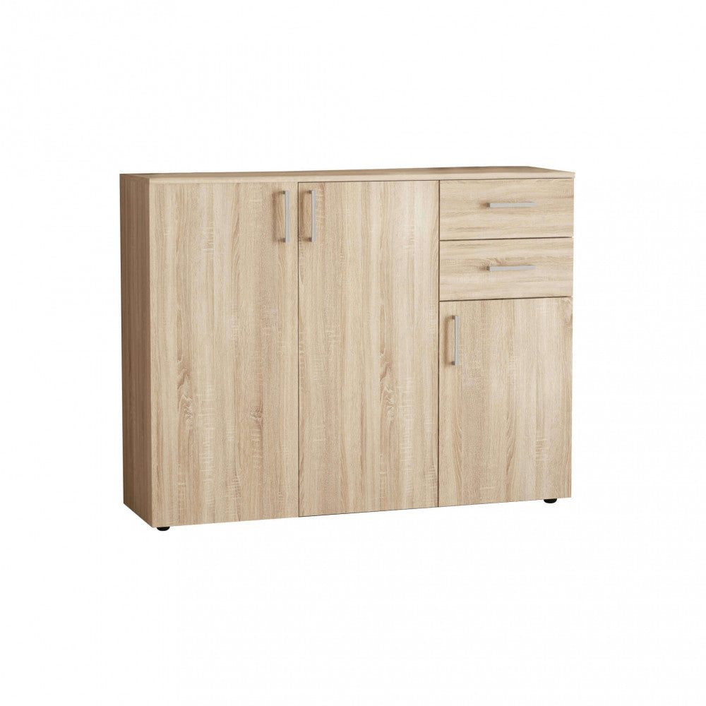 Mobile credenza da interno in legno nobilitato bilaminato con 3 ante e 2 cassetti Linea Classic