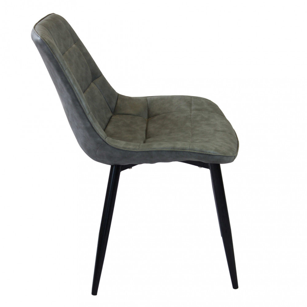 Sedia larga da interno sala da pranzo con struttura in metallo e seduta morbida rivestita in ecopelle No Arm