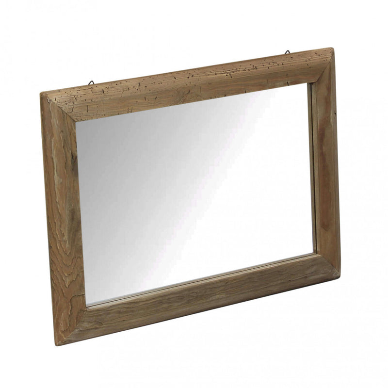 Specchio da parete rettangolare 50x70 cm con cornice in legno di pino