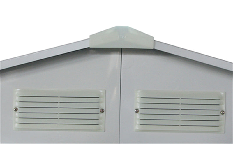 Casetta box deposito porta attrezzi in lamiera cm 277x191 verde con 2 porte scorrevoli
