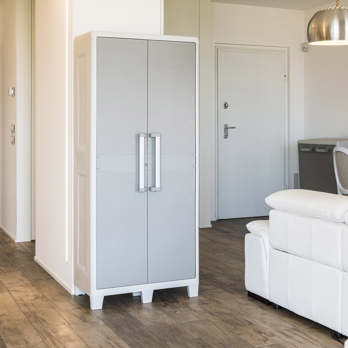 Armadio Portascope in resina con ripiani grigio chiaro tortora Urban XL Toomax