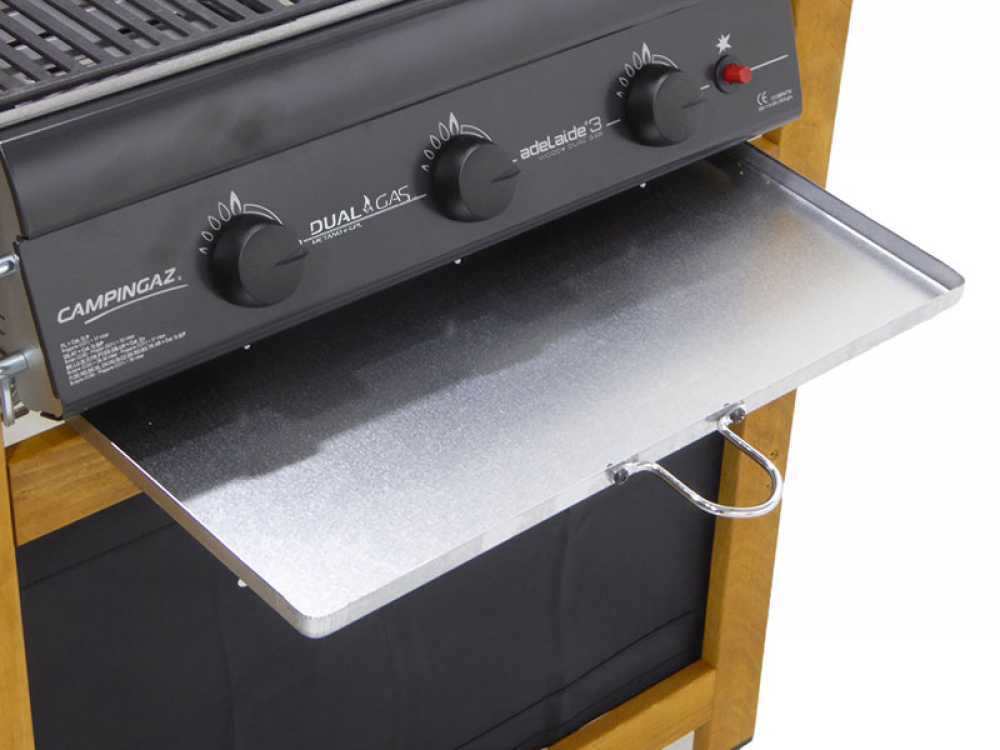 Barbecue a gas con struttura in faggio con piano cottura a griglia e a piastra - Campingaz Dual Gas Adelaide 3 Woody