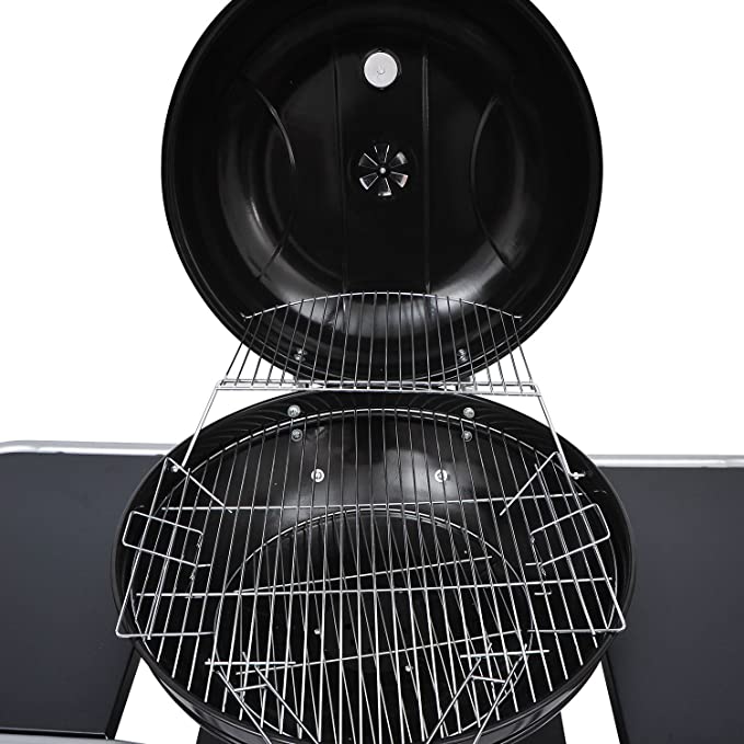 Barbecue a carbonella griglia tonda 55 cm con coperchio e ruote - El Gaucho Globo Comfort