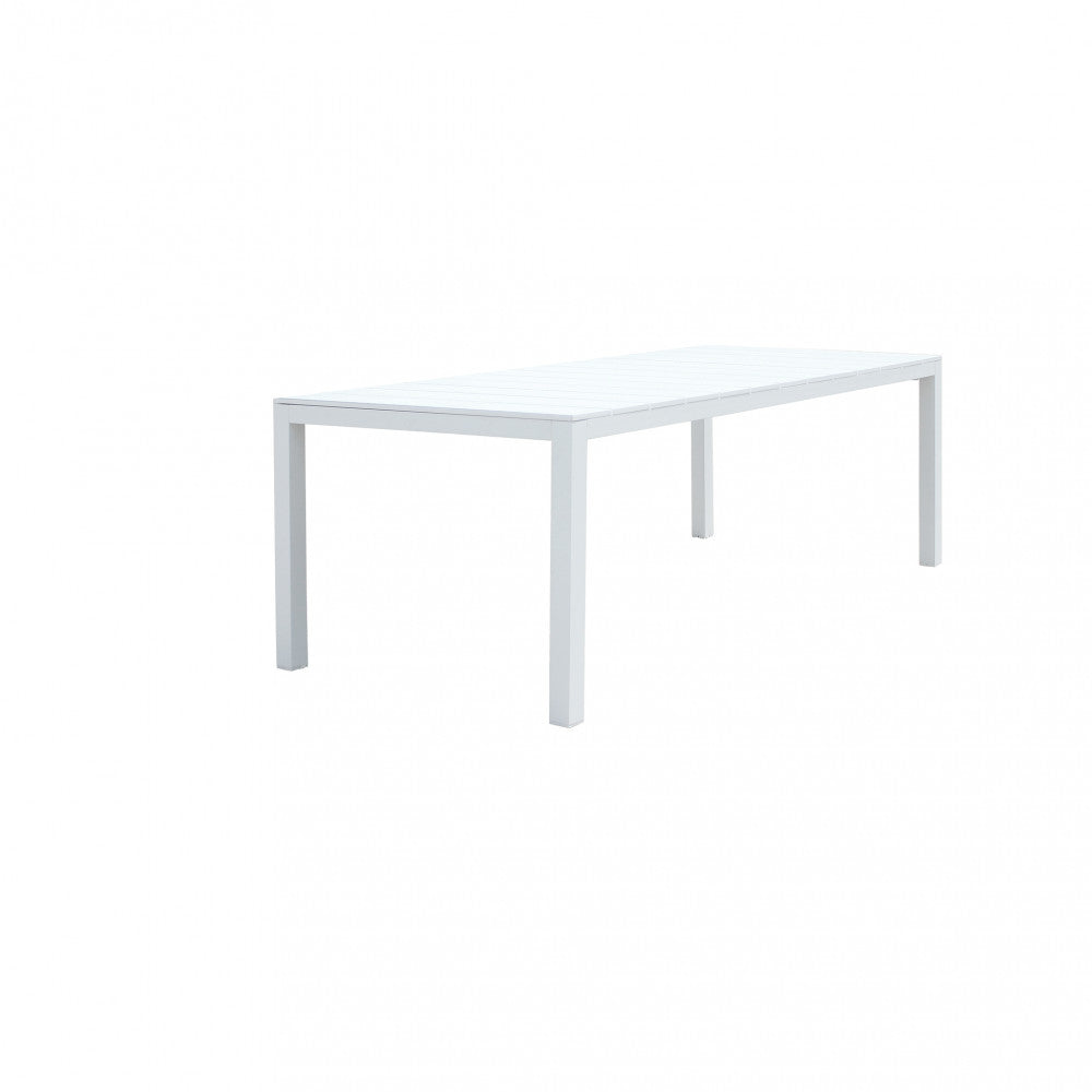 Tavolo estensibile da giardino con struttura in alluminio e piano effetto doghe Spenser