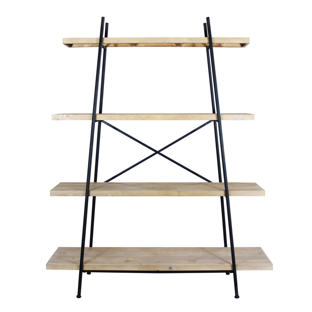 Mobile scaffale da interno in legno e metallo a 4 ripiani Linea Classic Pyramid