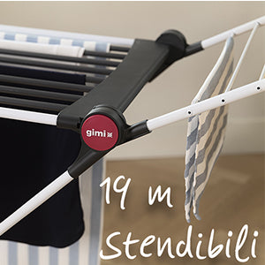 Stendibiancheria stendino in acciaio e alluminio resistente 19 metri da stendere GIMI CAREZZA