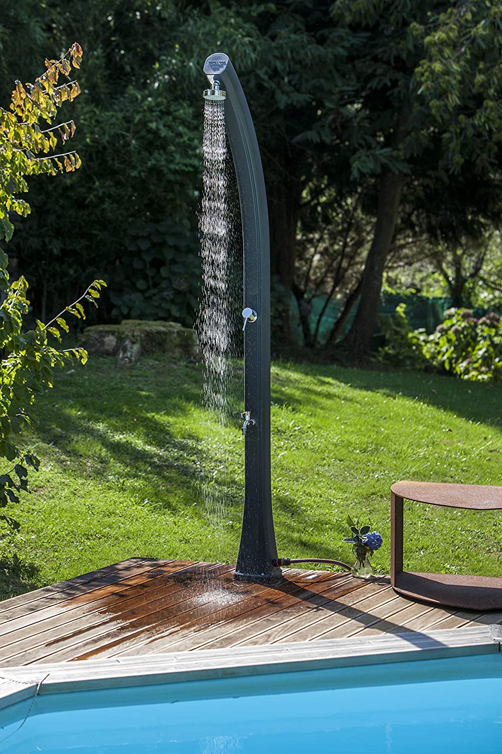 Doccia solare in resina da giardino e piscina con rubinetto lava piedi lt 25 GRE SSR25