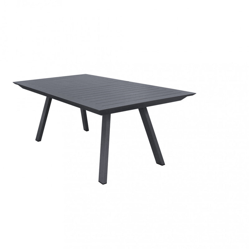 Tavolo allungabile da esterno in alluminio con piano effetto doghe Lyse