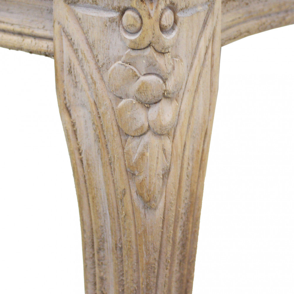 Panca da interno soggiorno con struttura in legno sbiancato e e seduta in ecopelle grigio effetto vintage Tommy