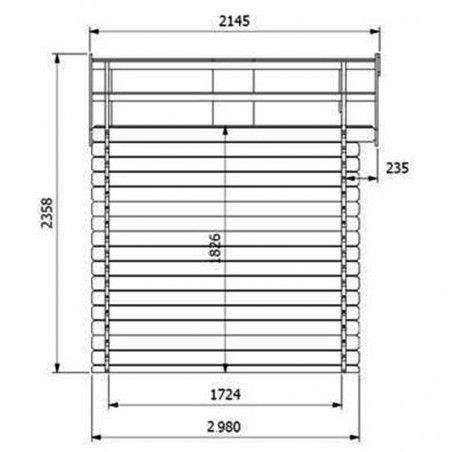 Casetta Garden Wooden Cottage a doghe in legno 270x270 cm con finestre Monte Bianco