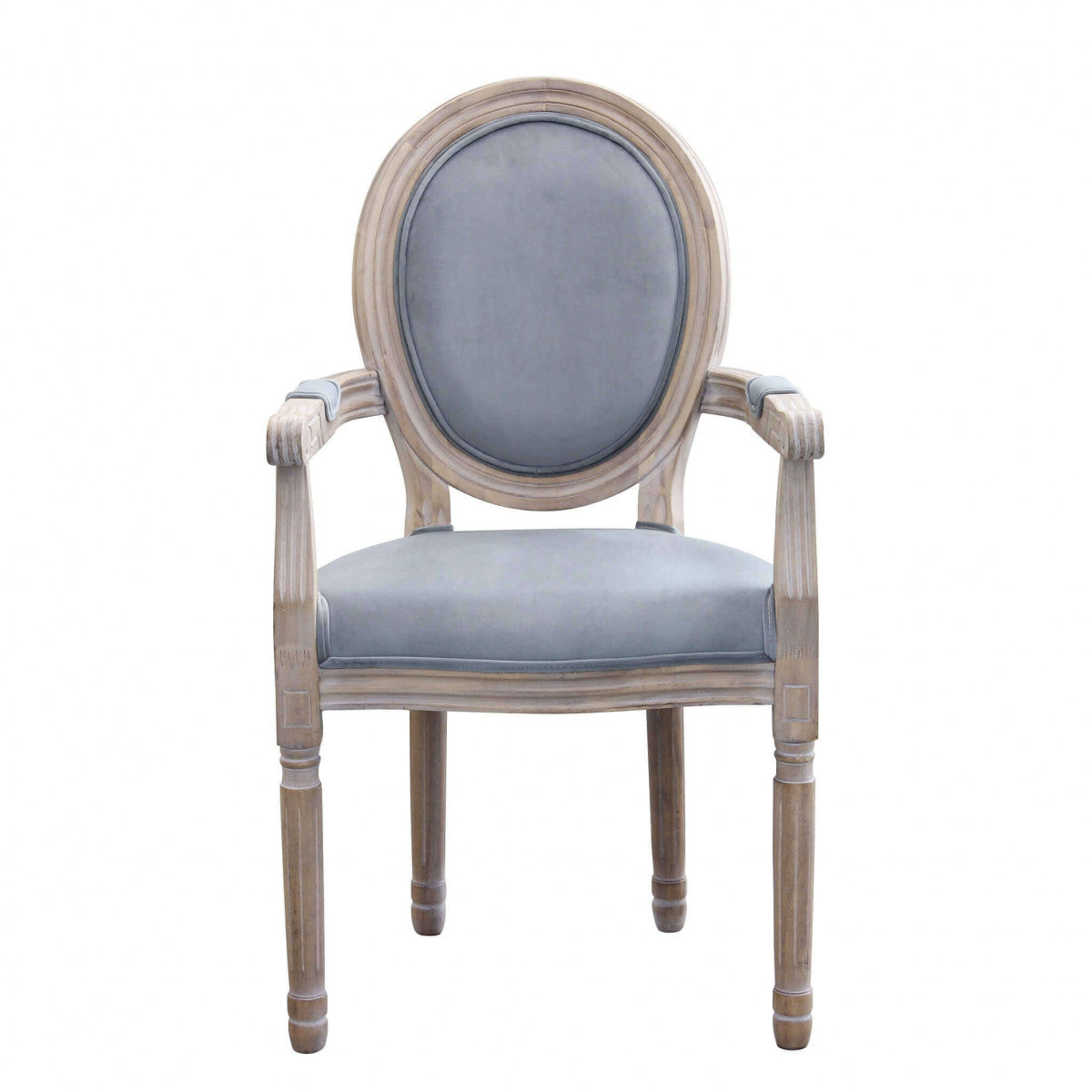 Sedia poltrona da interno in legno ed ecopelle con seduta e schienale imbottiti Provenza