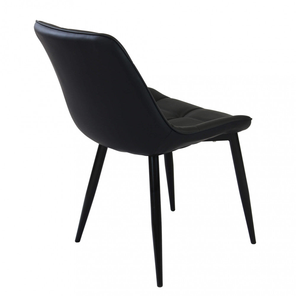 Sedia larga da interno sala da pranzo con struttura in metallo e seduta morbida rivestita in ecopelle No Arm