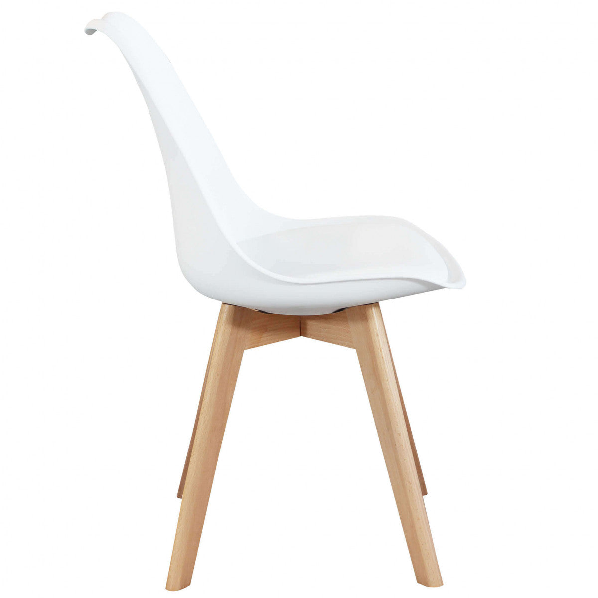 Sedia da interno in legno e materiale plastico con seduta imbottita Gary