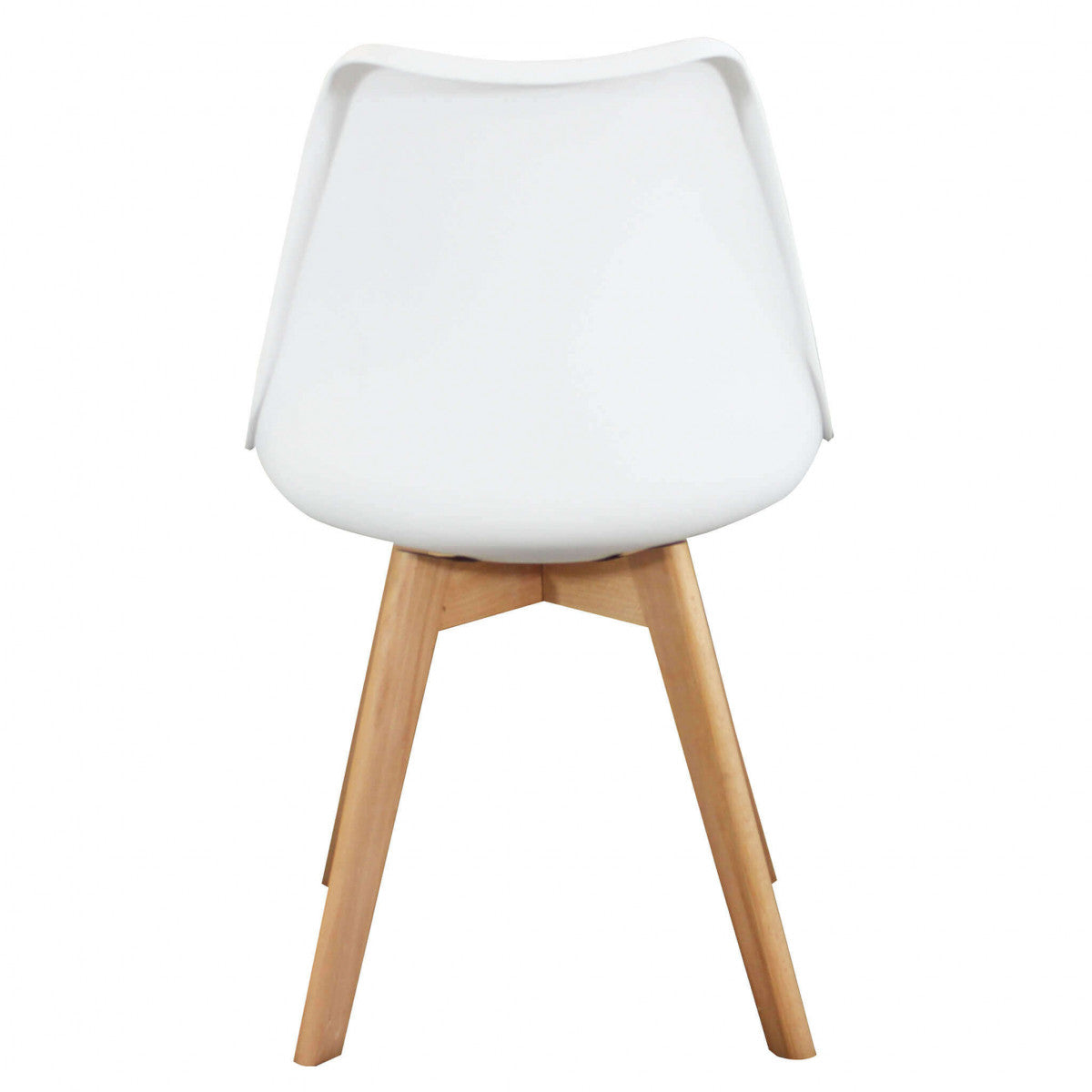 Sedia da interno in legno e materiale plastico con seduta imbottita Gary