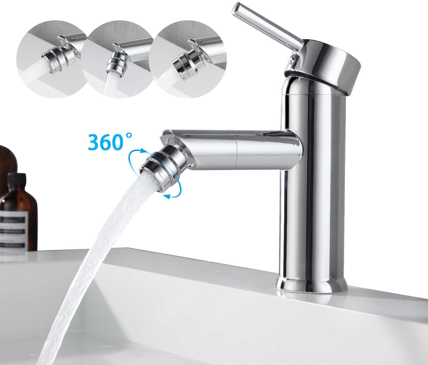 Miscelatore in ottone con impugnatura zincata per Bidet Atlantik