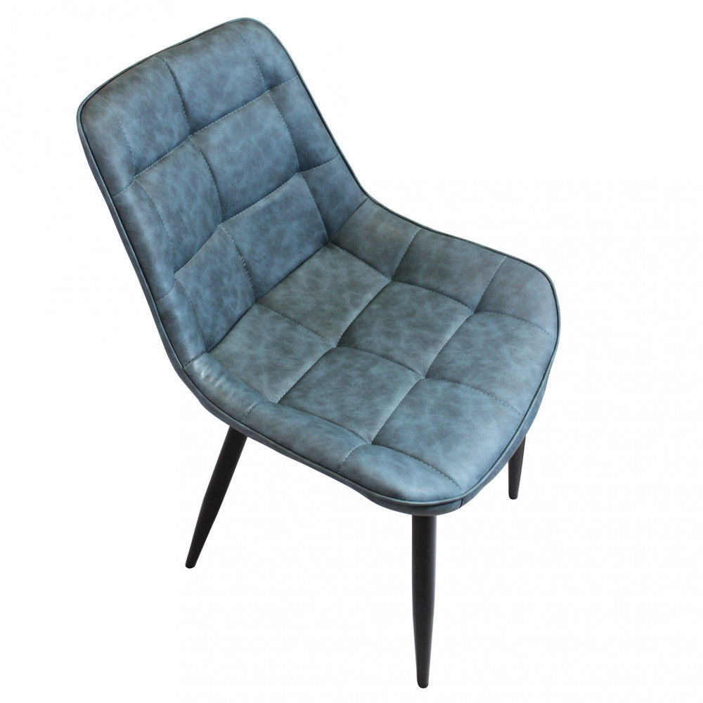 Sedia larga da interno sala da pranzo con struttura in metallo e seduta morbida rivestita in ecopelle No Arm