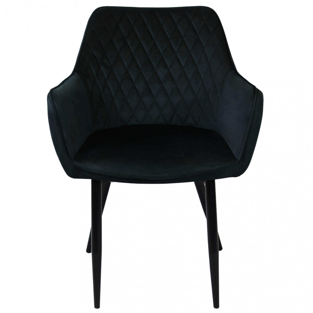 Sedia poltrona design da interno con struttura in metallo e seduta rivestita in velluto Dobby