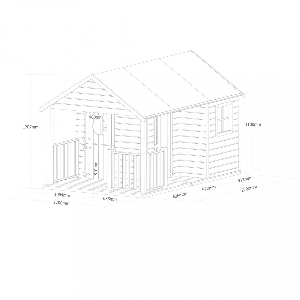 Casetta in legno grande per bambini da esterno giardino con doppia entrata e tetto impermeabile Child's House