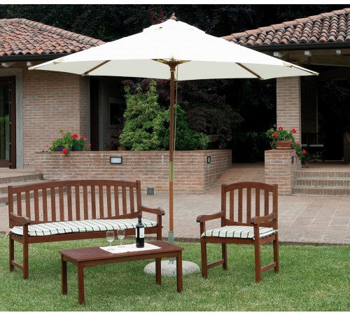 Ombrellone da giardino in legno tondo 250 cm Garden Deluxe Collection