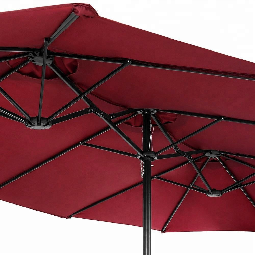 Ombrellone Doppio da giardino in alluminio Alu Twin 460x270xH240 cm Bordeaux