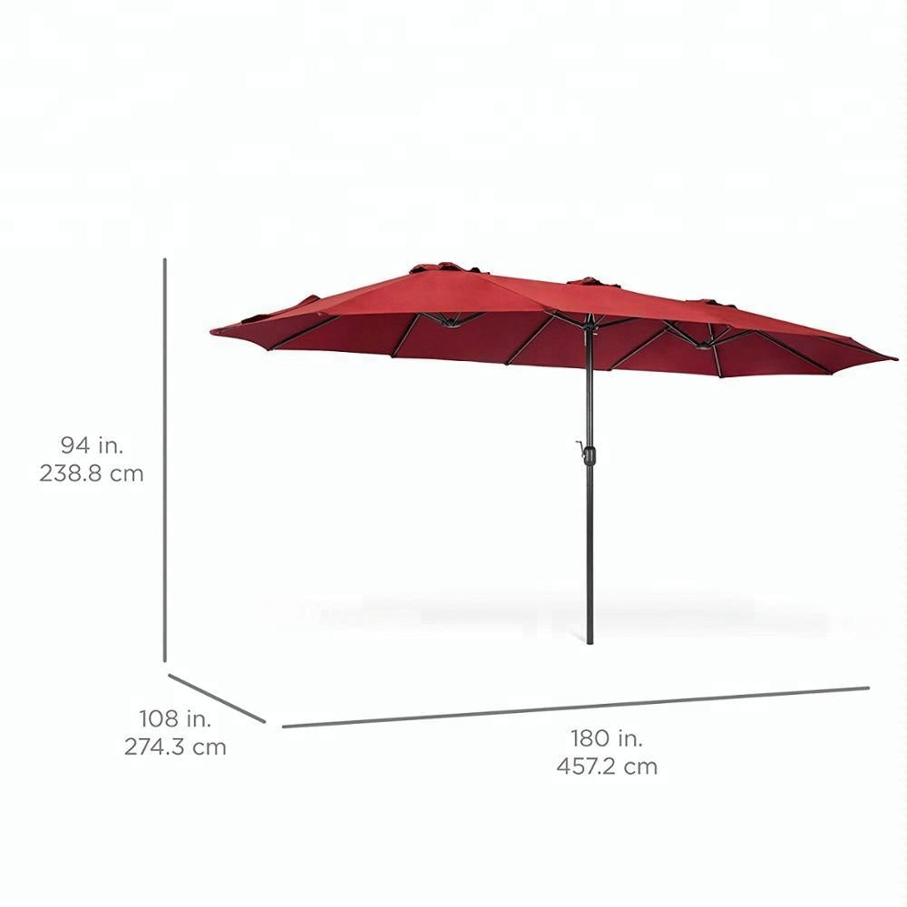 Ombrellone Doppio da giardino in alluminio Alu Twin 460x270xH240 cm Bordeaux