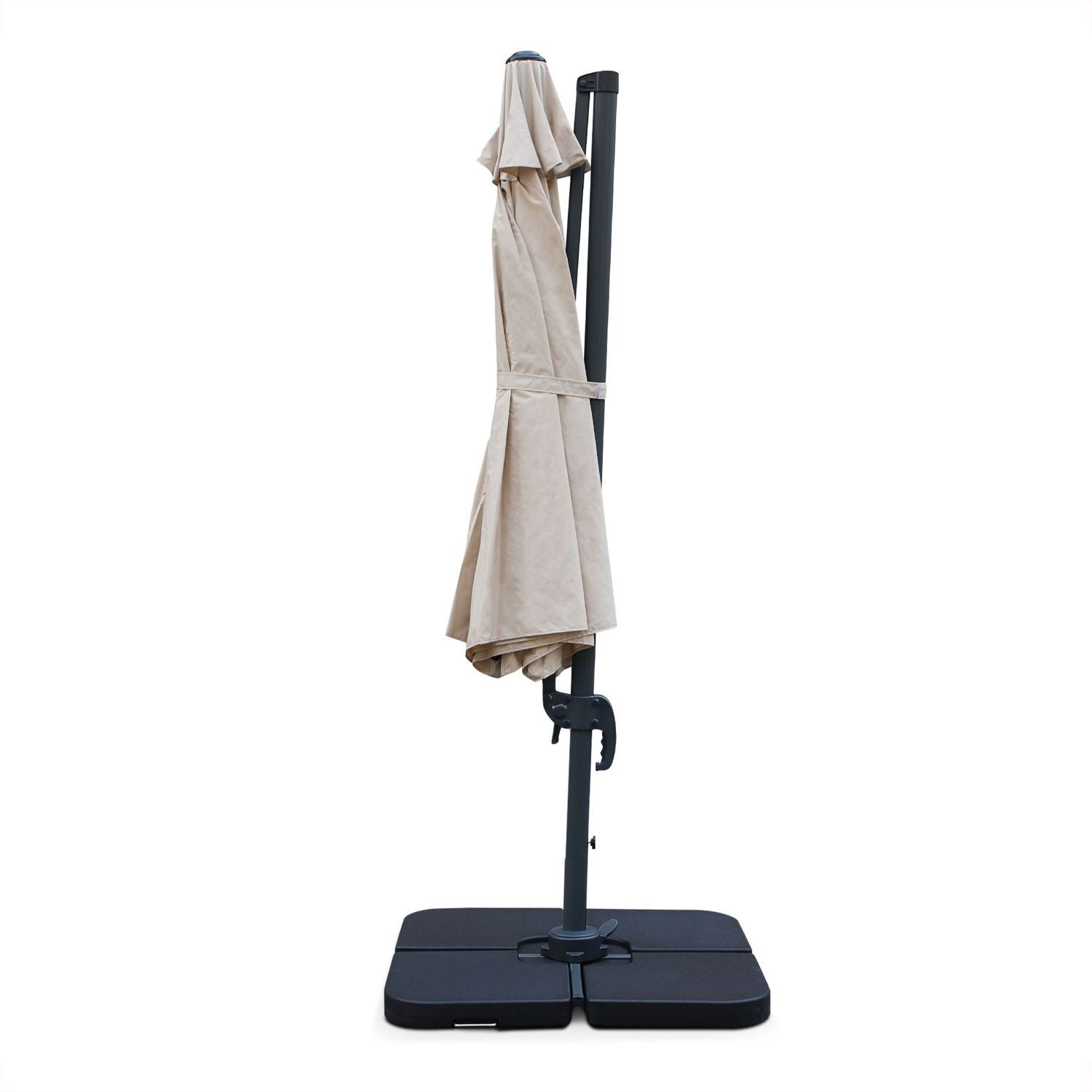 Ombrellone a braccio laterale 300 cm inclinabile struttura in alluminio Prestige Beige