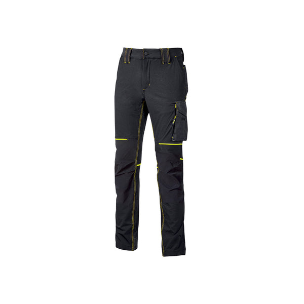 Pantalone da lavoro in tessuto U-4 con tasche Black Carbon WORLD U-Power