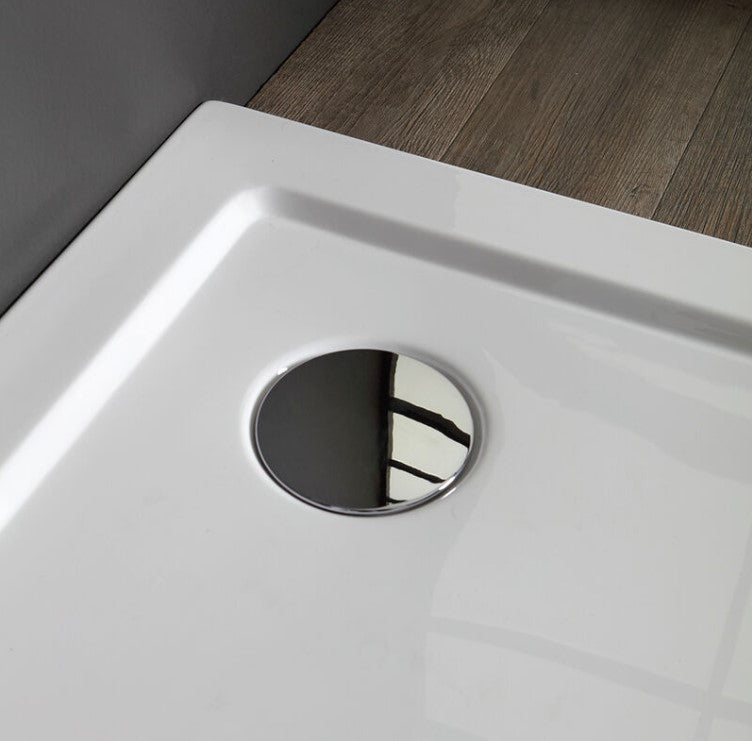 Piatto doccia in resina quadrato 80x80 bordo basso slim 3cm ultra resistente design moderno