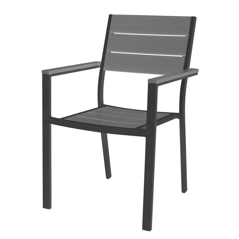 Sedia poltrona impilabile da esterno in alluminio con seduta e schienale