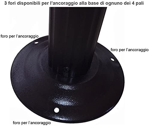 Gazebo da esterno 3x4 mt struttura in alluminio e telo in poliestere con zanzariera perimetrale scorrevole Privacy Plus