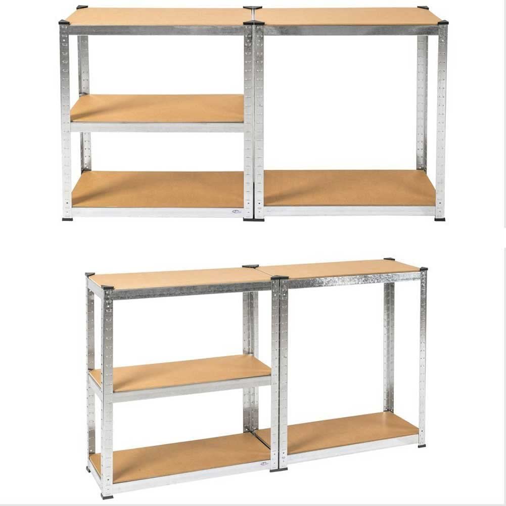 Scaffale in acciaio in kit 5 piani in MDF ad incastro Brixo Silver 150 kg