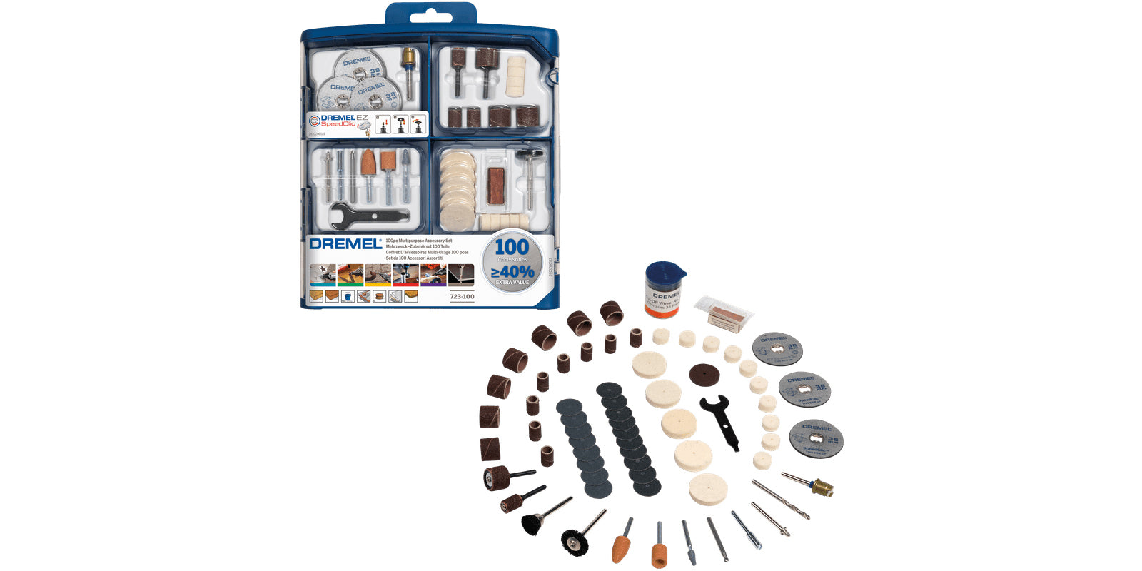 Dremel Set di accessori multiuso da 100 pezzi 2615S723JA