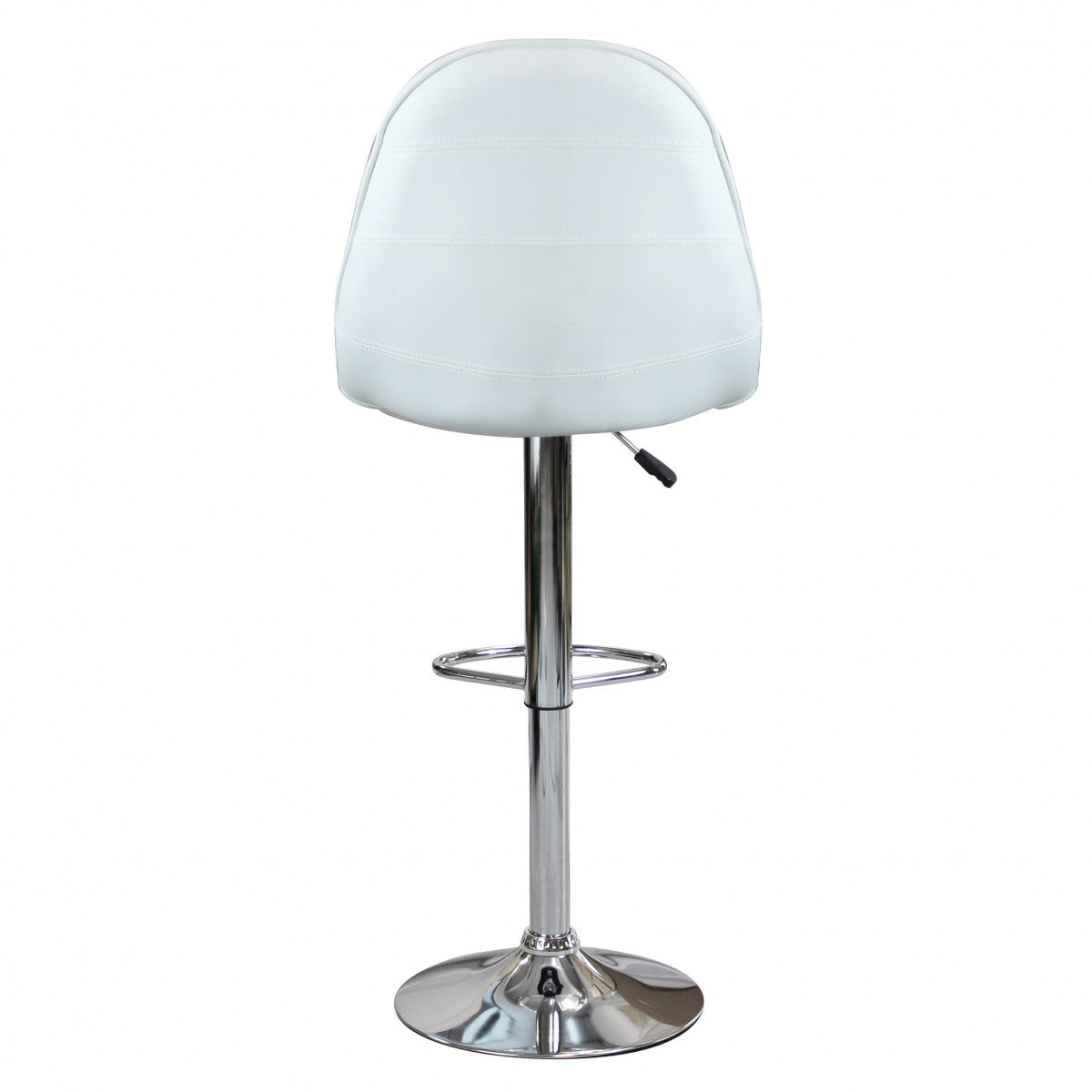 Sgabello in acciaio e ecopelle da interno bar con altezza regolabile Sil