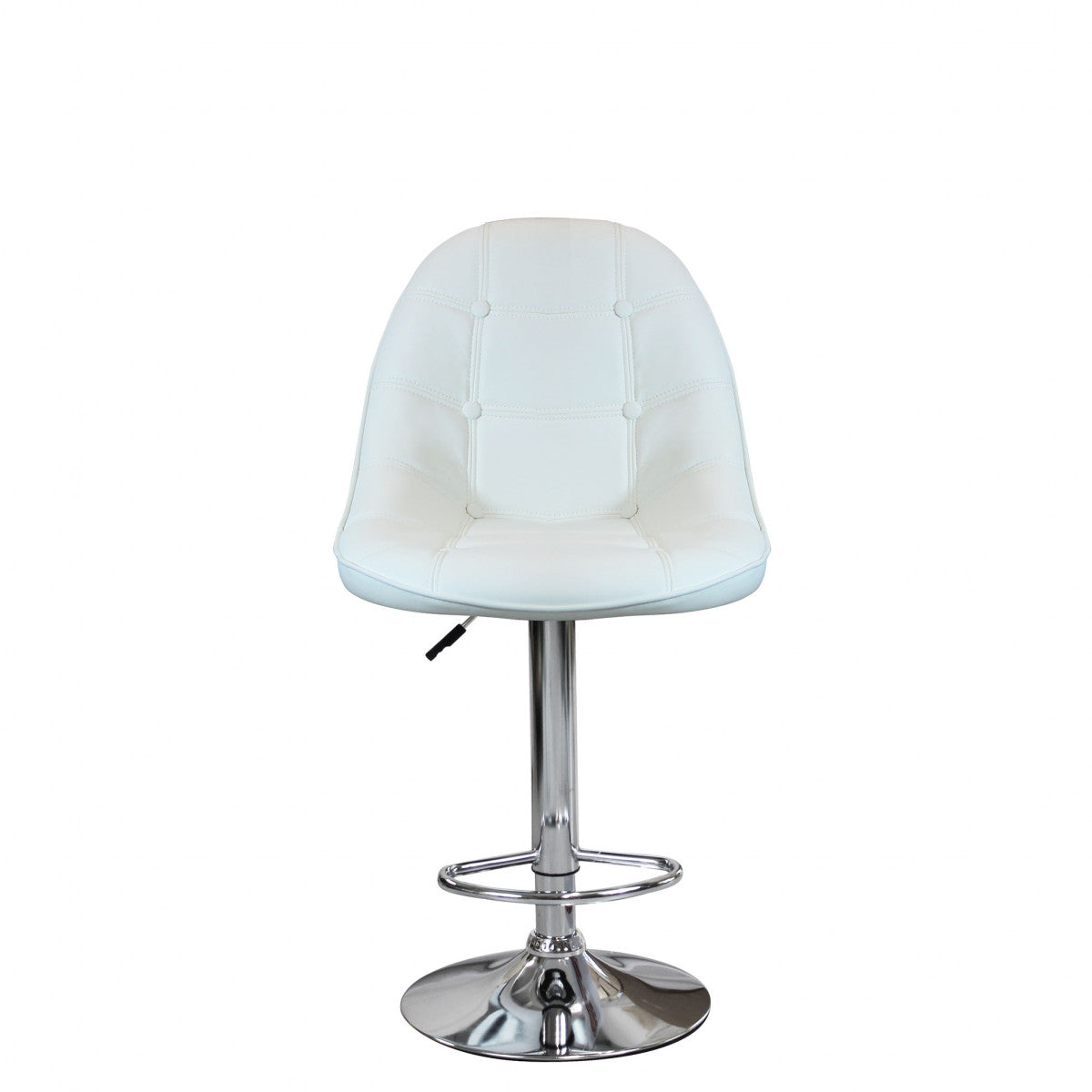 Sgabello in acciaio e ecopelle da interno bar con altezza regolabile Sil