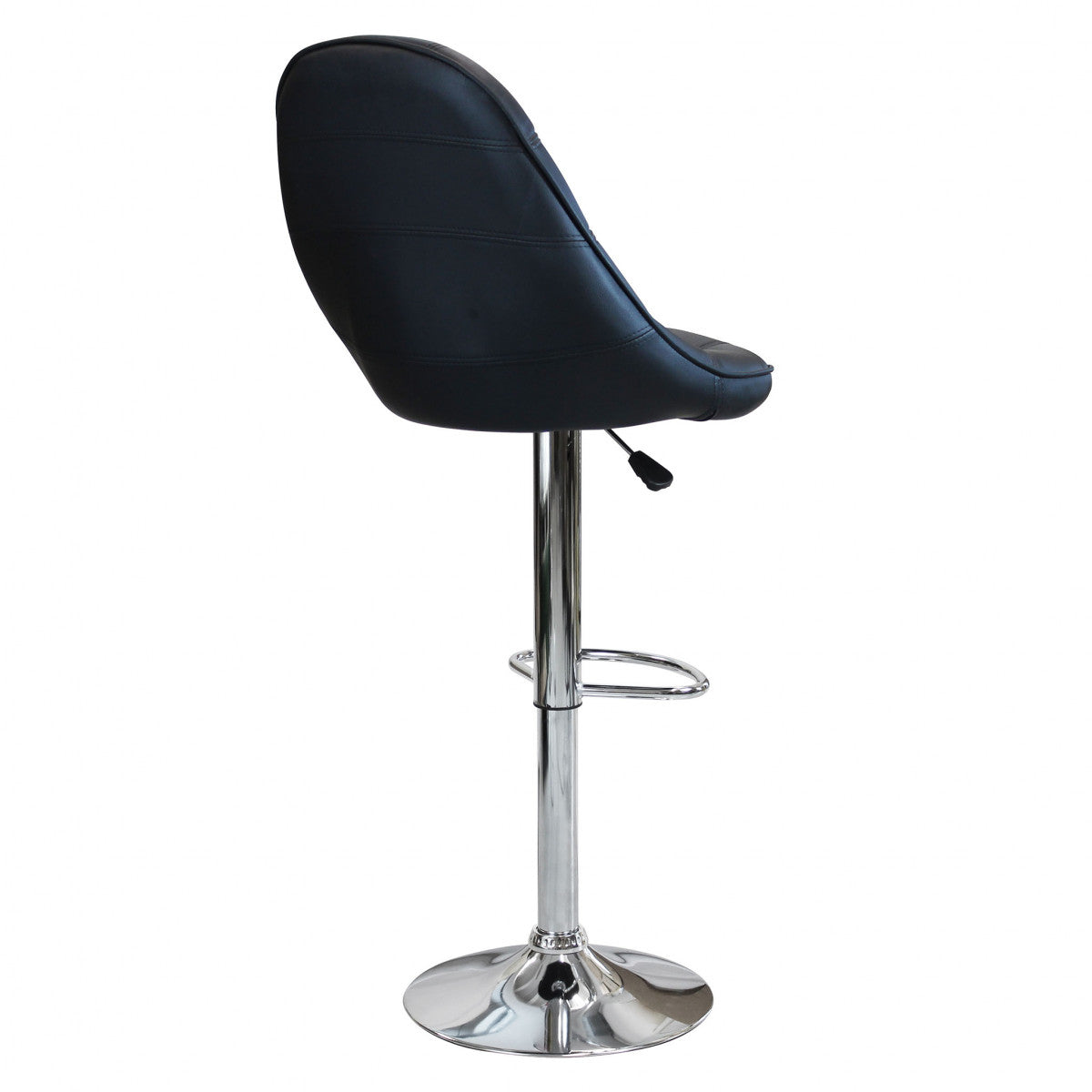 Sgabello in acciaio e ecopelle da interno bar con altezza regolabile Sil