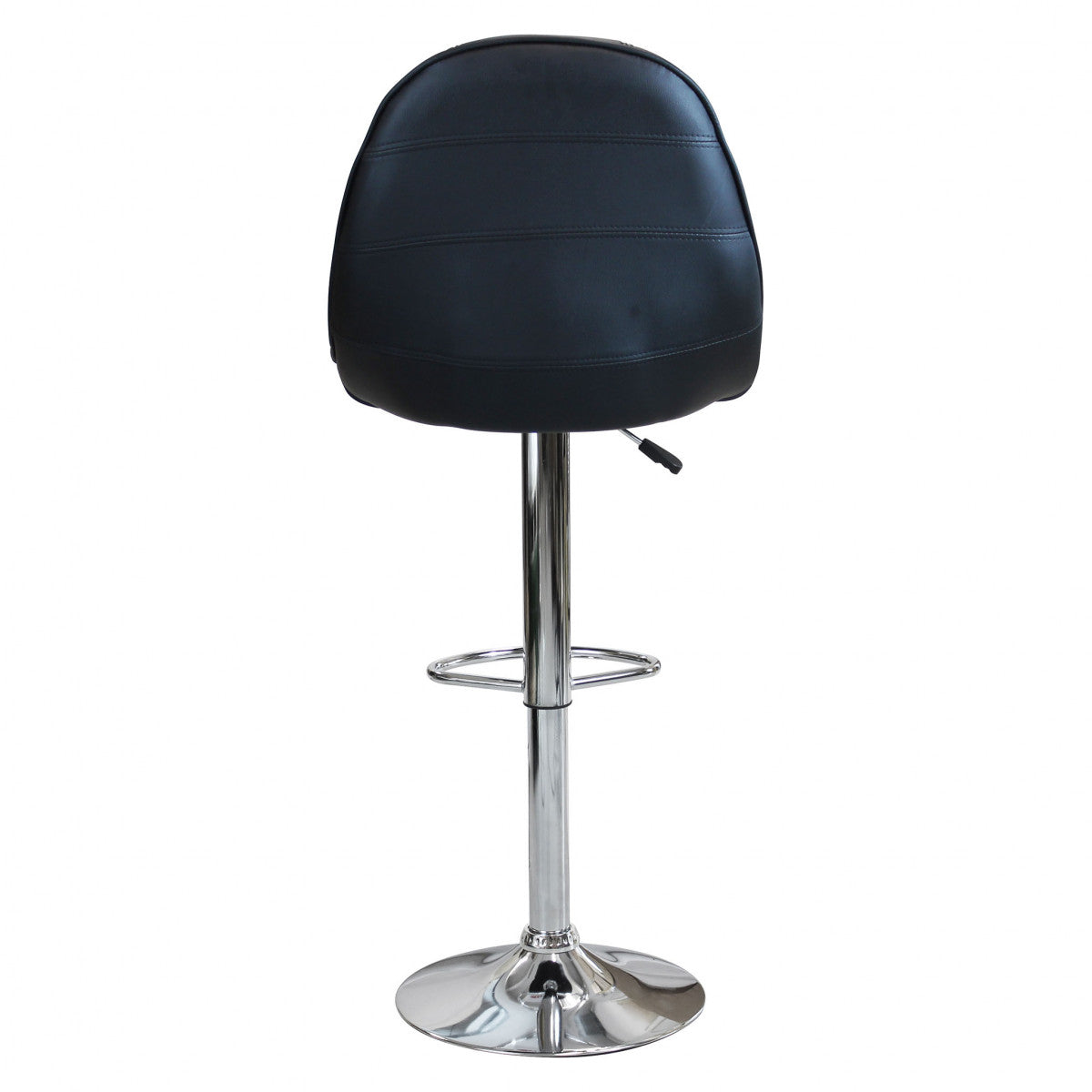 Sgabello in acciaio e ecopelle da interno bar con altezza regolabile Sil