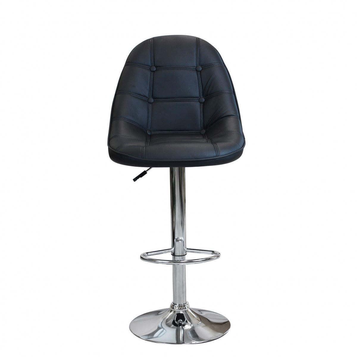 Sgabello in acciaio e ecopelle da interno bar con altezza regolabile Sil