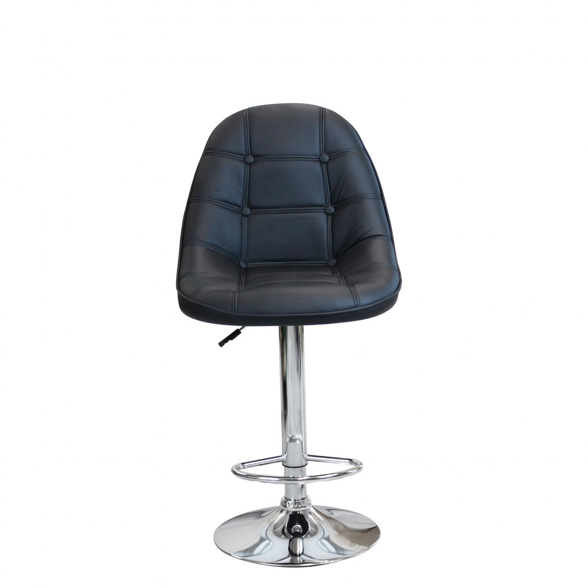 Sgabello in acciaio e ecopelle da interno bar con altezza regolabile Sil