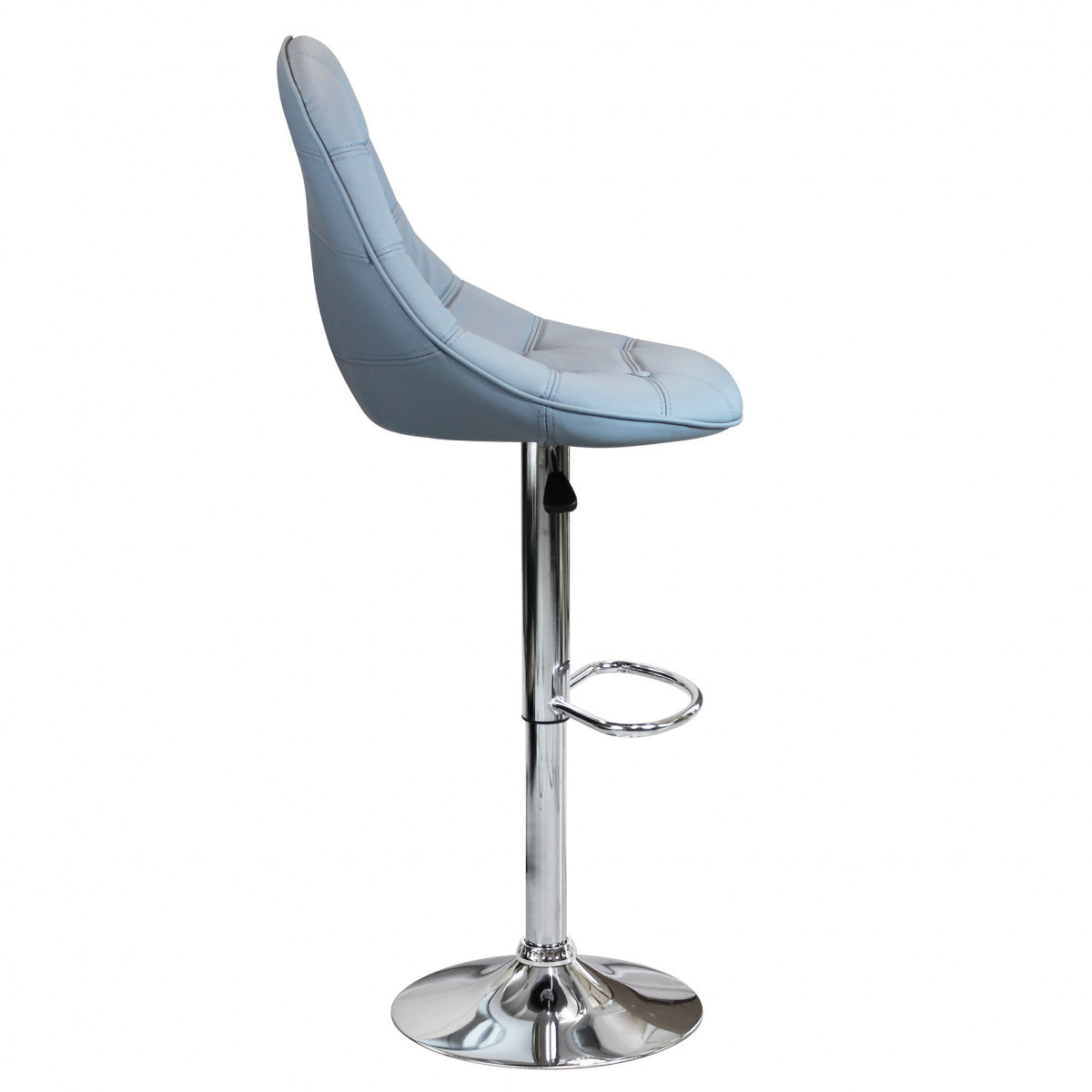 Sgabello in acciaio e ecopelle da interno bar con altezza regolabile Sil