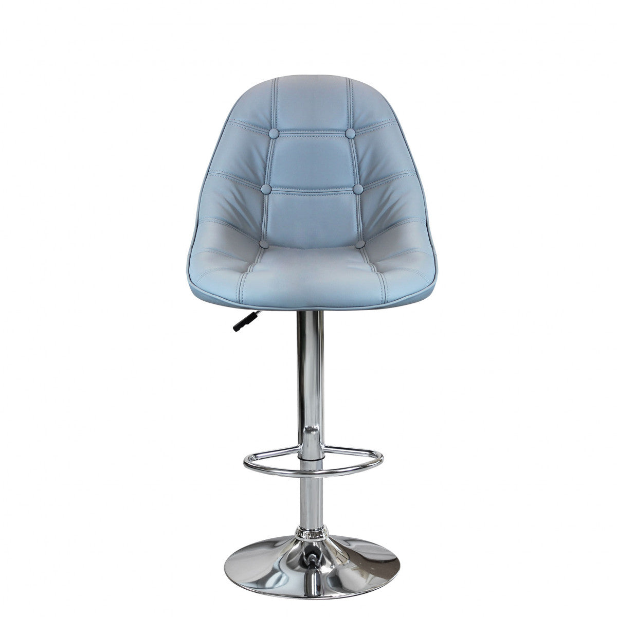 Sgabello in acciaio e ecopelle da interno bar con altezza regolabile Sil