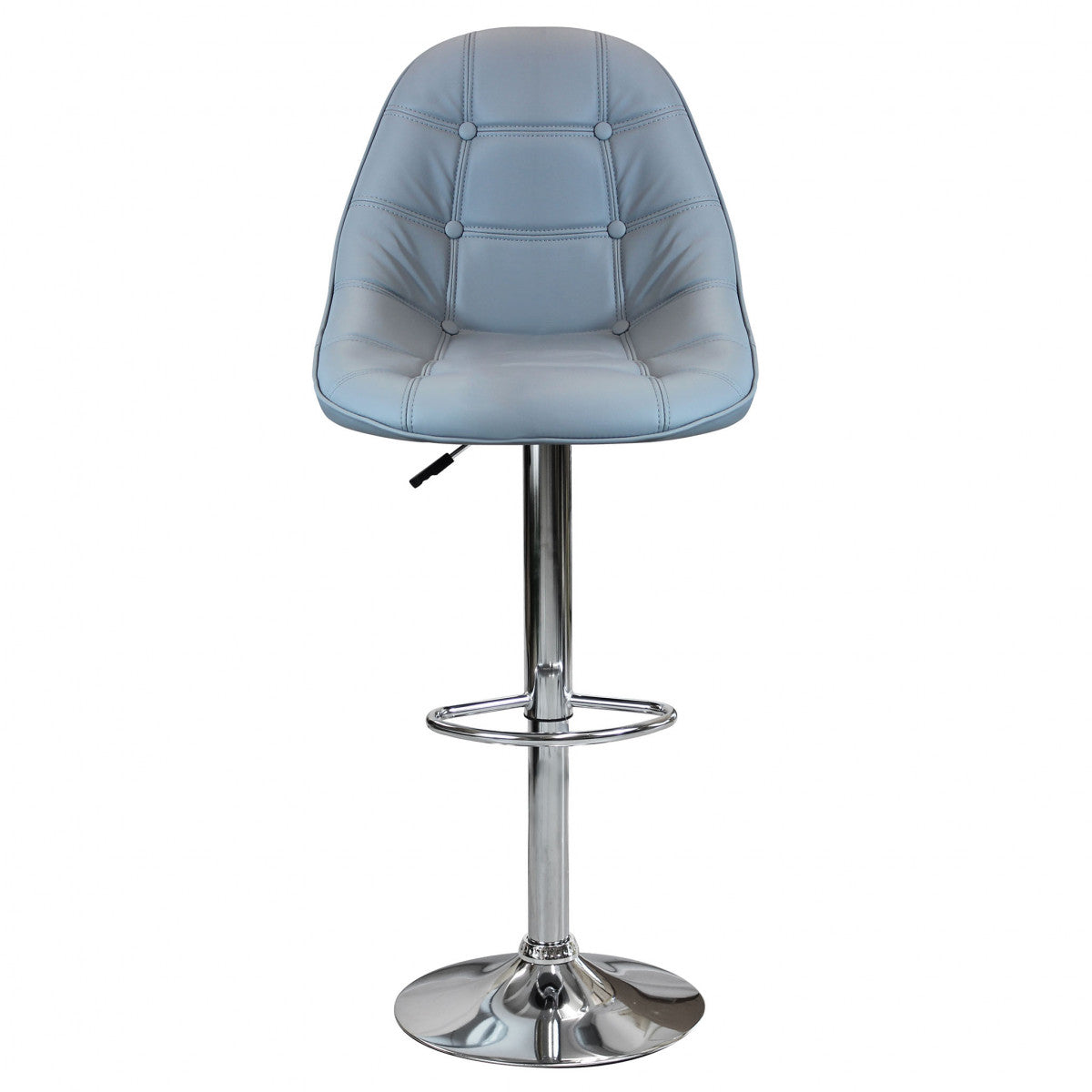 Sgabello in acciaio e ecopelle da interno bar con altezza regolabile Sil