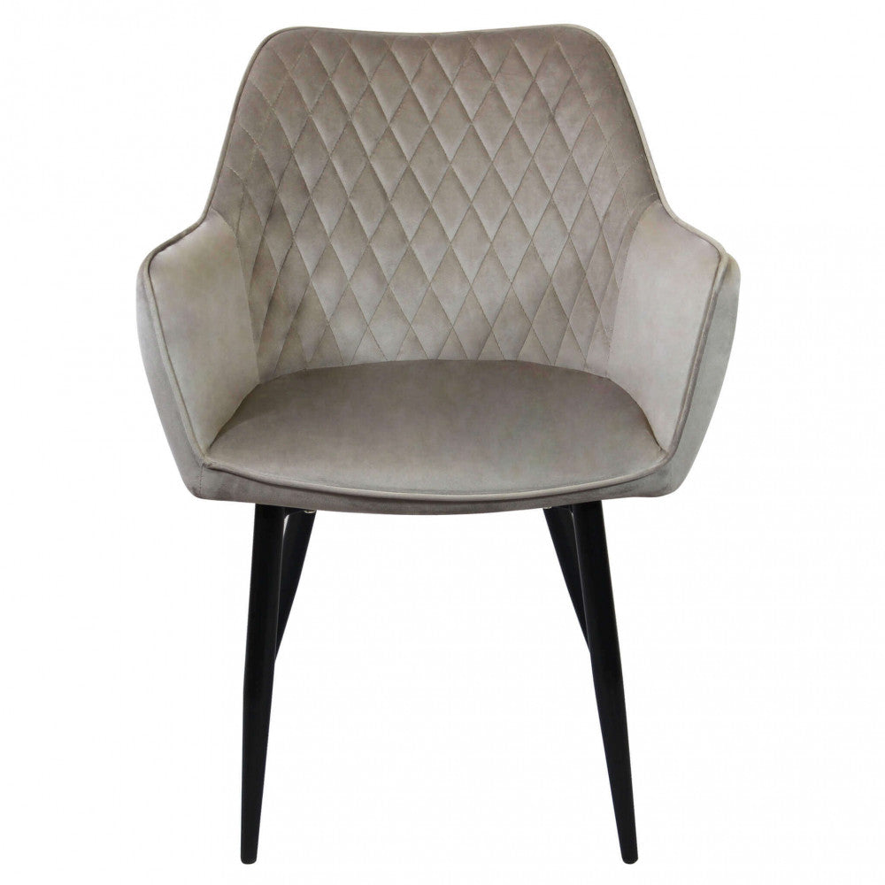 Sedia poltrona design da interno con struttura in metallo e seduta rivestita in velluto Dobby