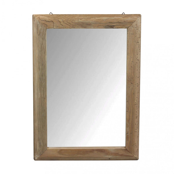 Specchio da parete rettangolare 50x70 cm con cornice in legno di pino