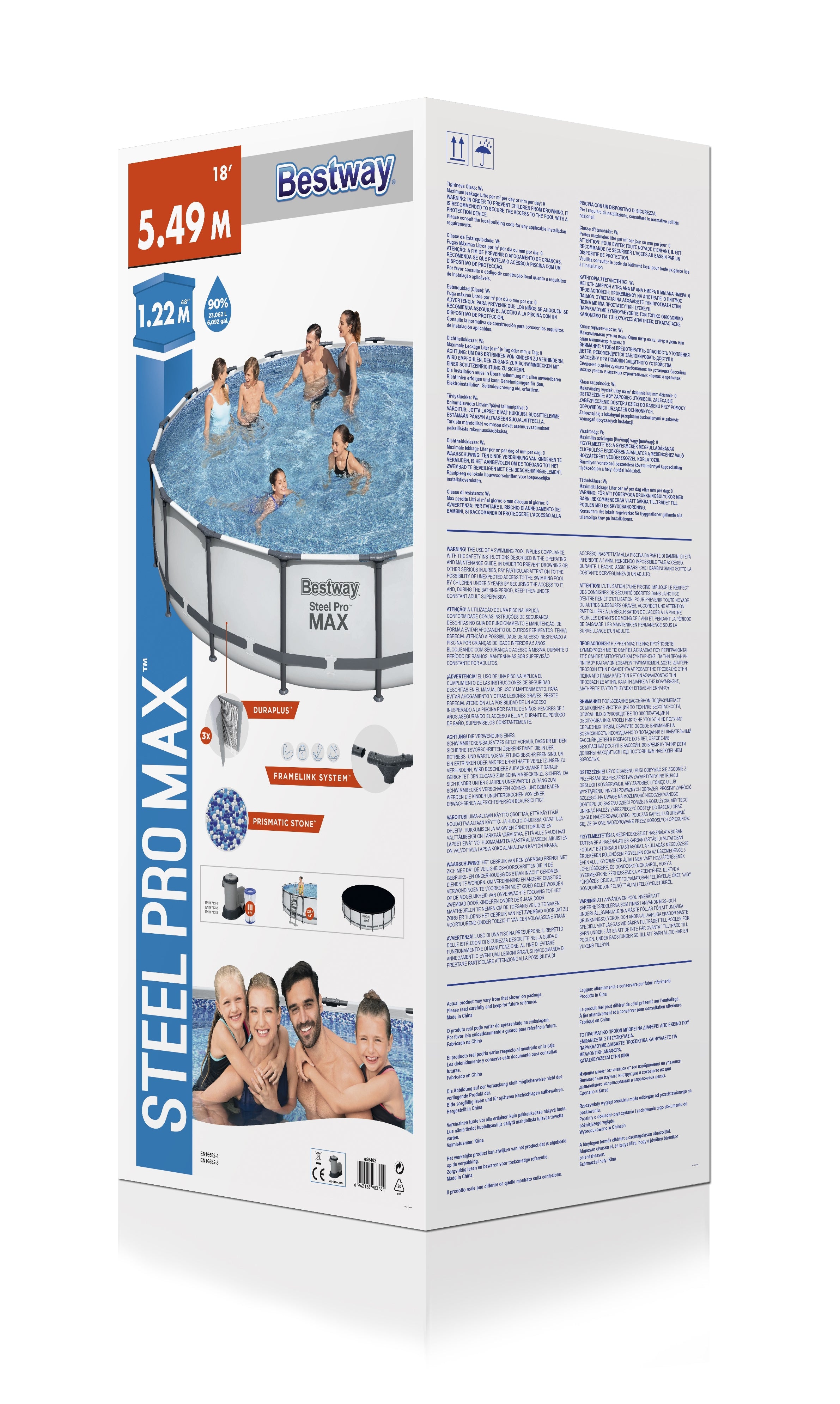 Piscina fuoriterra tonda 549x122H Steel Pro Max Bestway 56462 completa accessori