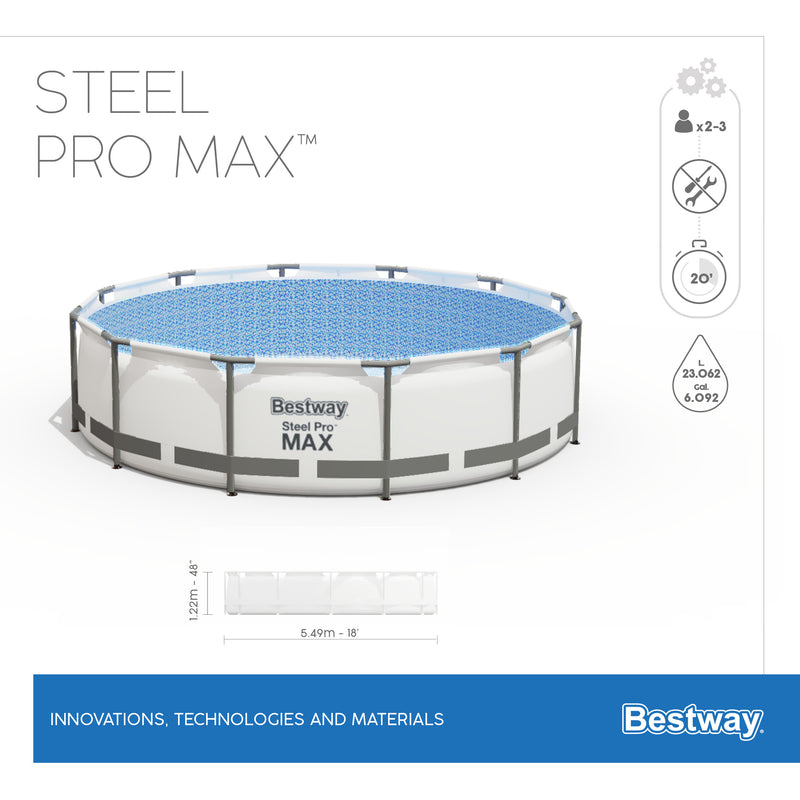 Piscina fuoriterra tonda 549x122H Steel Pro Max Bestway 56462 completa accessori