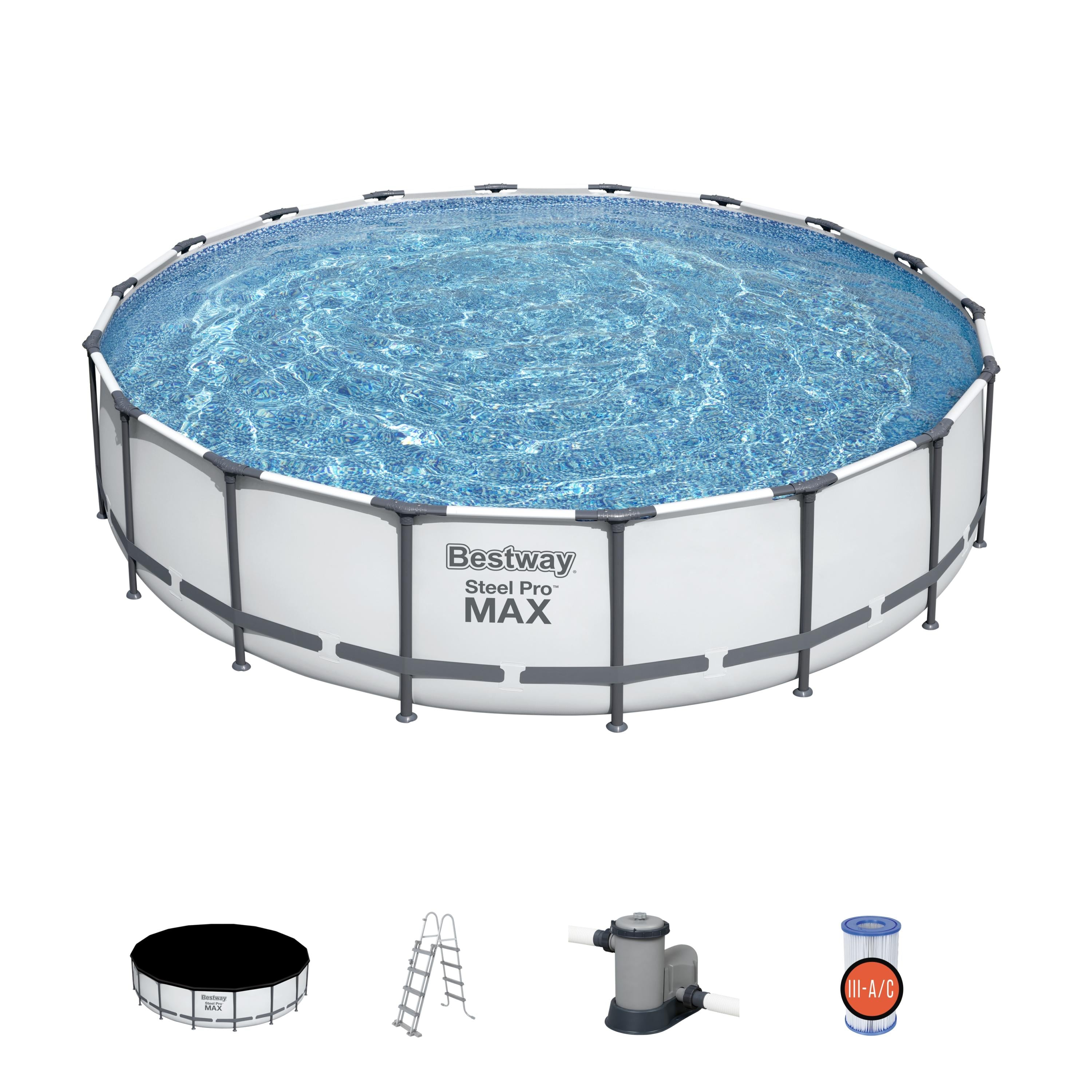 Piscina fuoriterra tonda 549x122H Steel Pro Max Bestway 56462 completa accessori