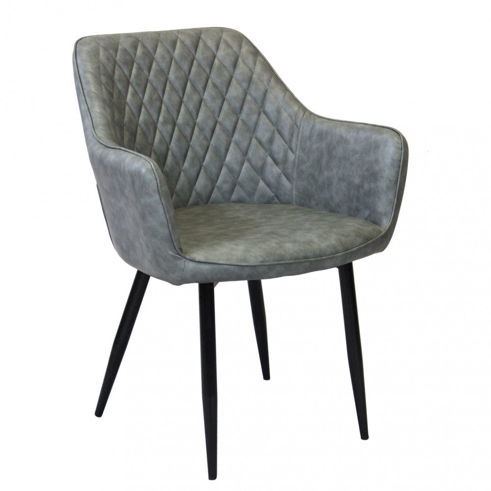 Sedia poltrona da interno con struttura in metallo e seduta larga imbottita rivestita in ecopelle Chair XL