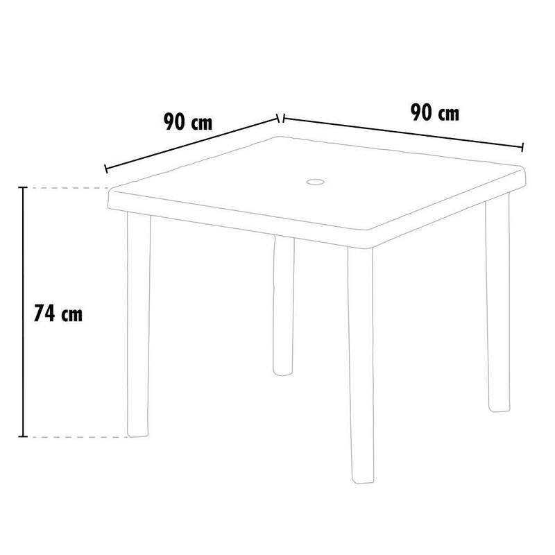 Tavolo quadrato in resina effetto rattan Boheme