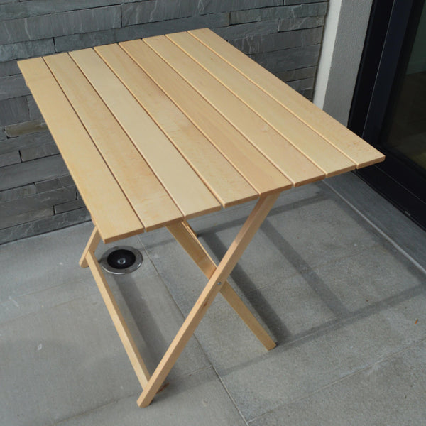 Tavolo pieghevole in legno massello di faggio 60x80H75 cm