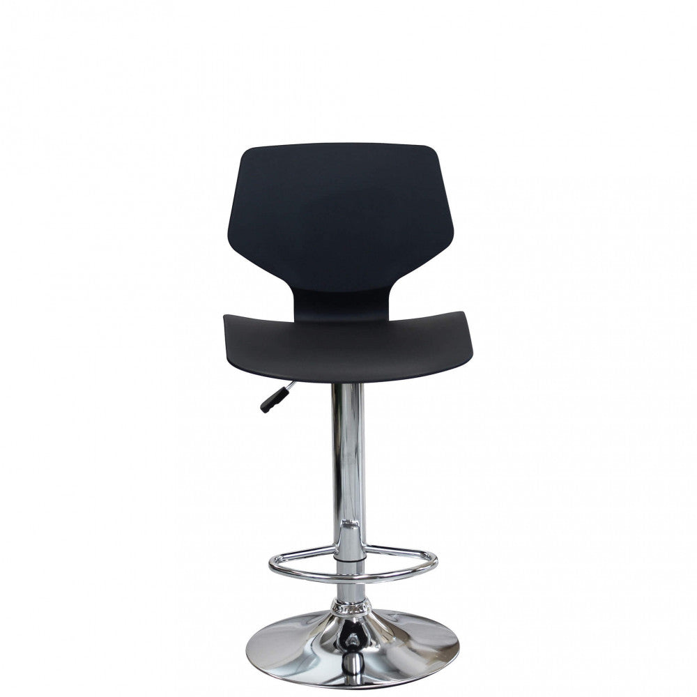 Sgabello da interno con struttura in acciaio regolabile e seduta in polipropilene High Stool